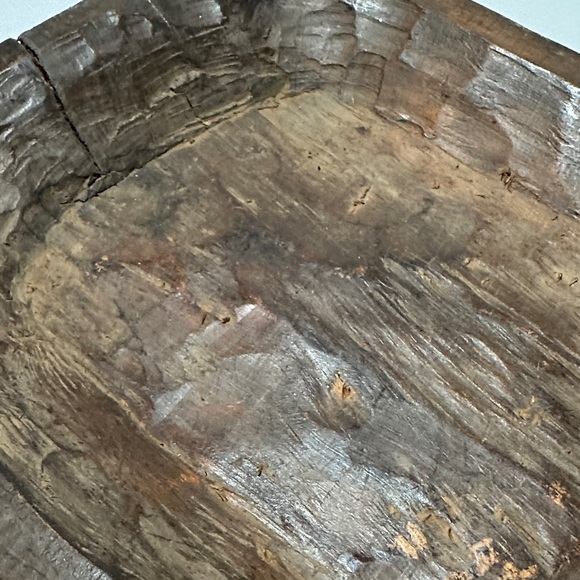 Rustic Hand Carved Wooden Bread Bowl or Serving Tray - Picture 8 of 12